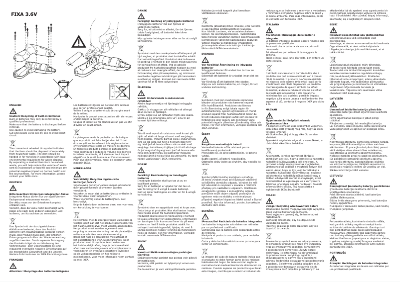 Page 1 de la notice Manuel utilisateur Ikea FIXA 903.175.80