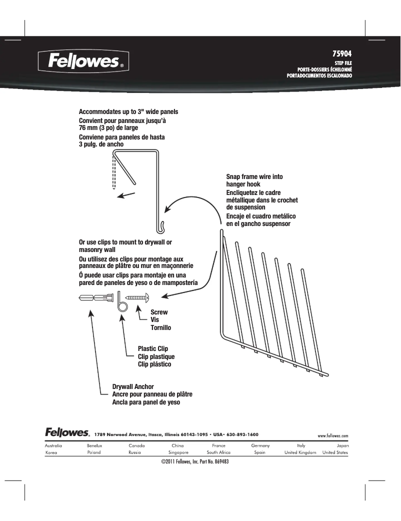 Page 1 de la notice Manuel utilisateur Fellowes 75310