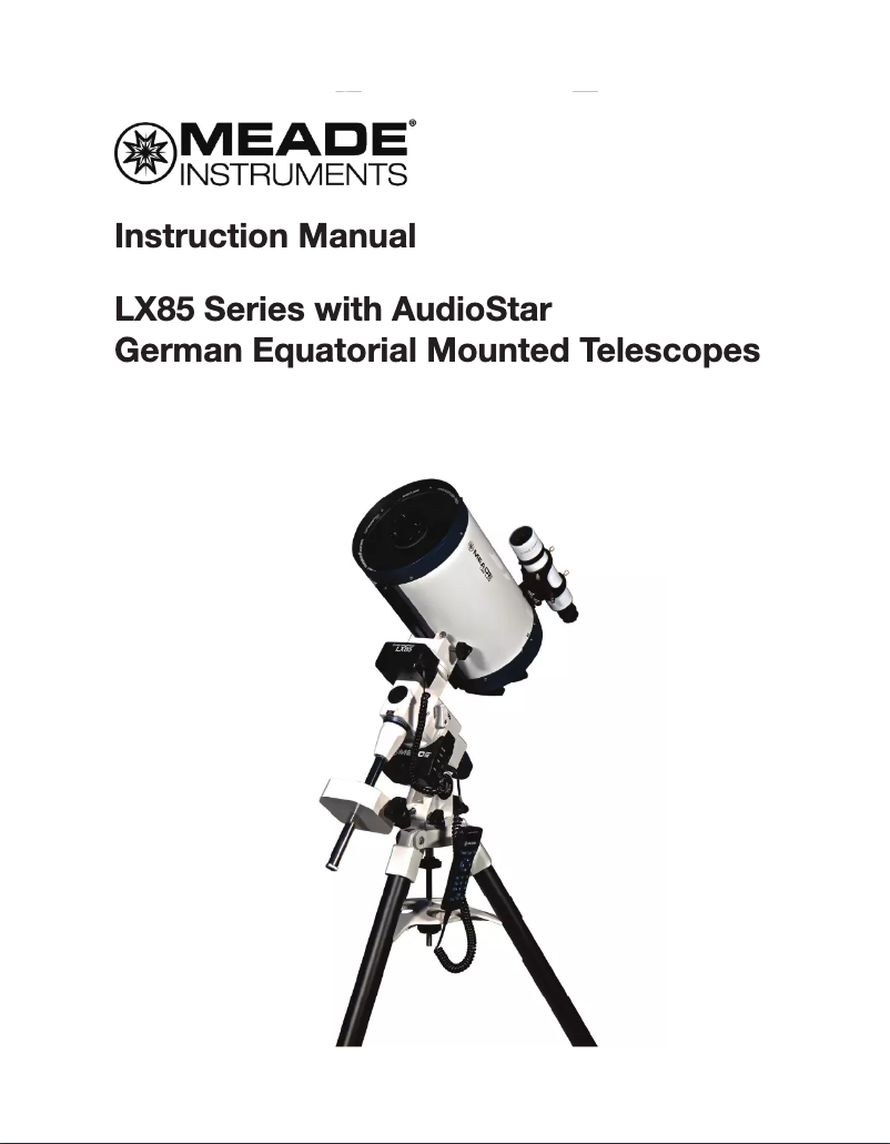 Page n°1 - Manuel utilisateur Meade LX85