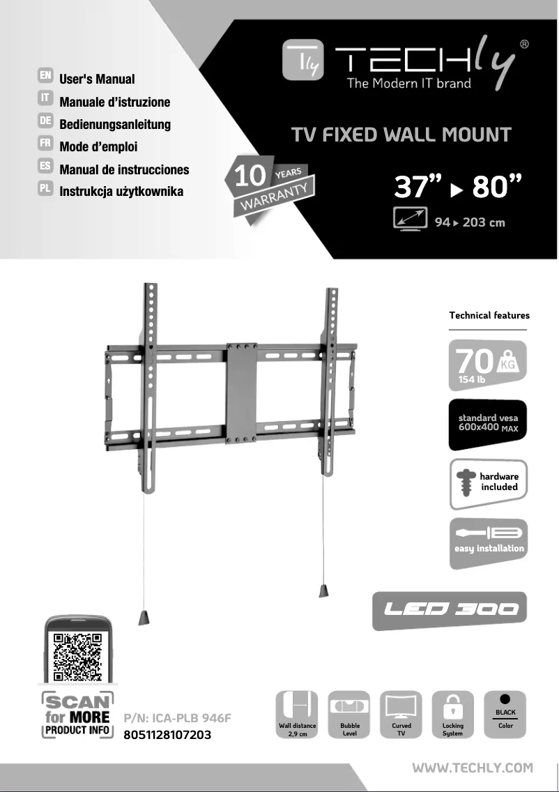 Page 1 de la notice Manuel utilisateur Techly ICA-PLB 946F
