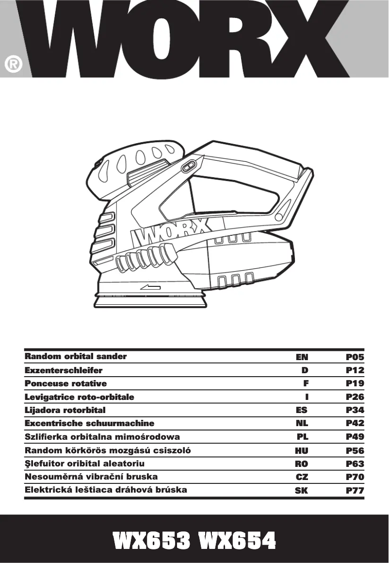 Page 1 de la notice Manuel utilisateur Worx WX653