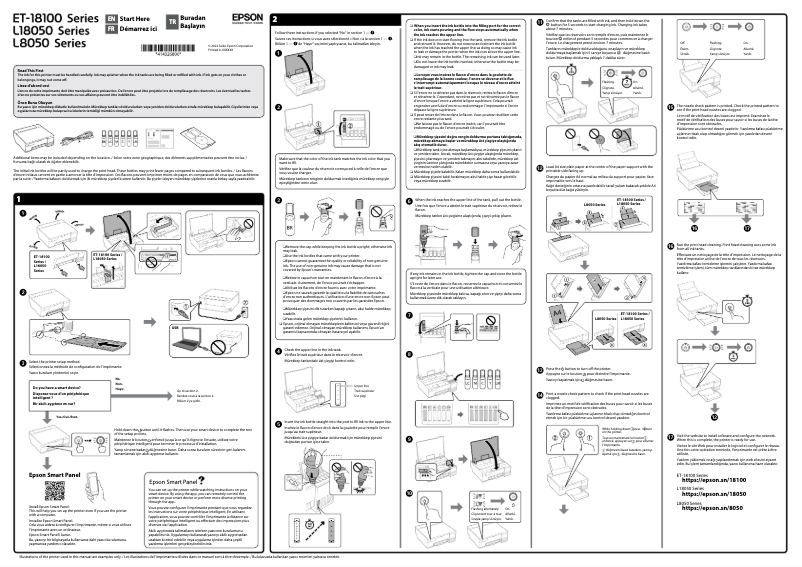 Page 1 de la notice Guide d'installation Epson EcoTank L8050