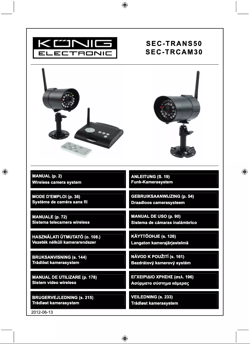 Image de la première page du manuel de l'appareil SEC-TRCAM30