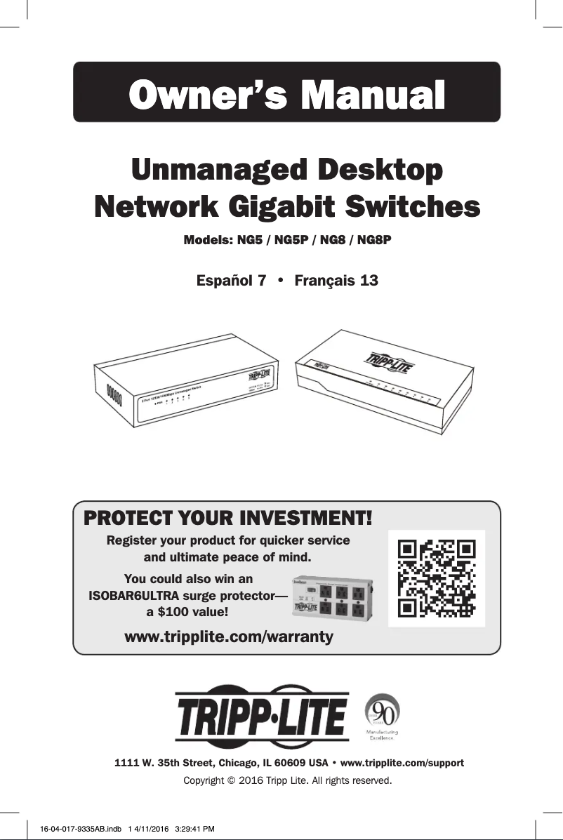 Page n°1 - Manuel utilisateur Tripp Lite NG5P