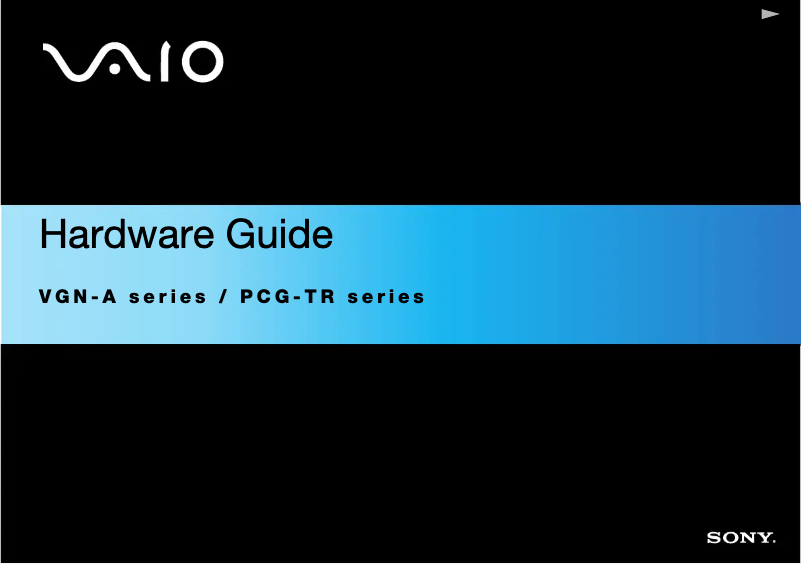 Page n°1 - Manuel utilisateur Sony Vaio VGN-A117S