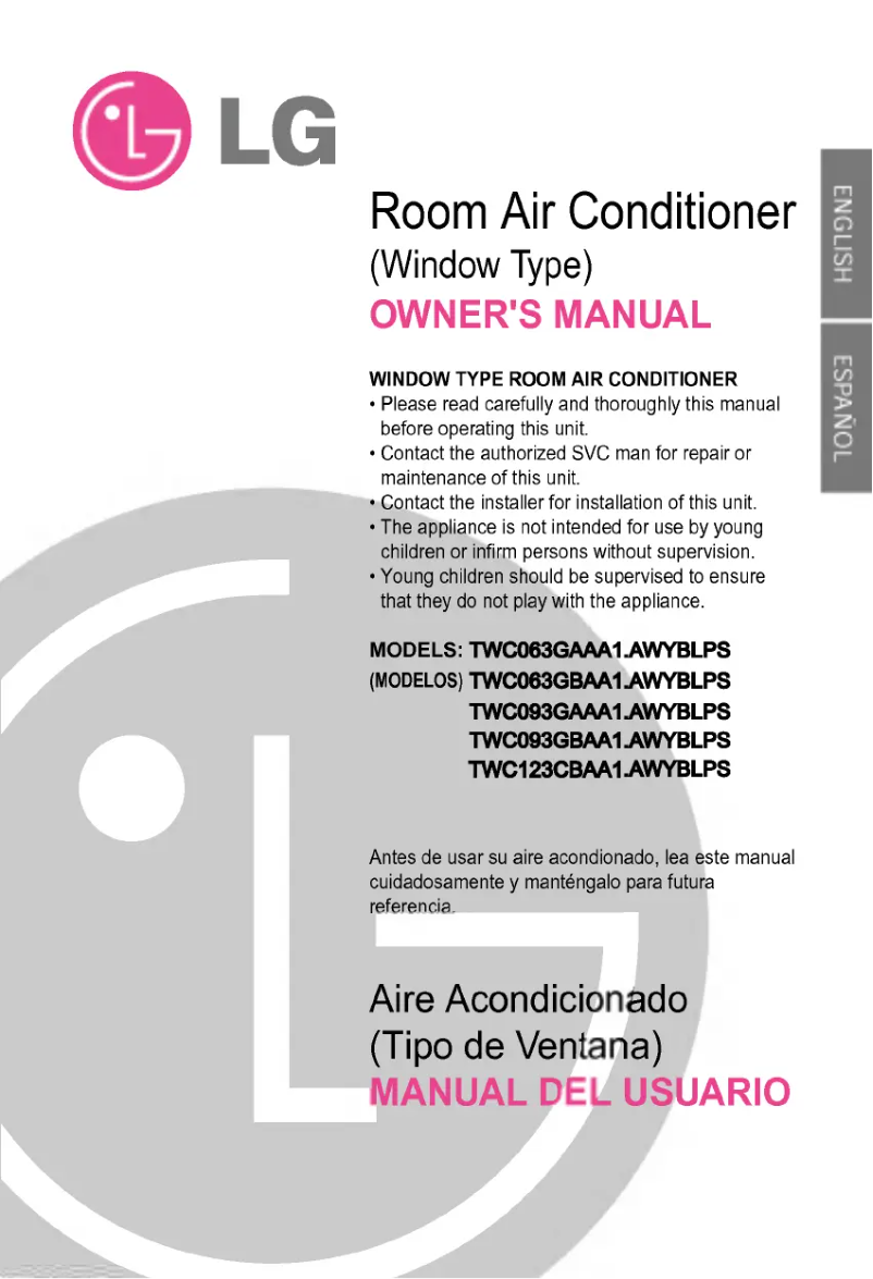 Image de la première page du manuel de l'appareil TWC093GAAA1