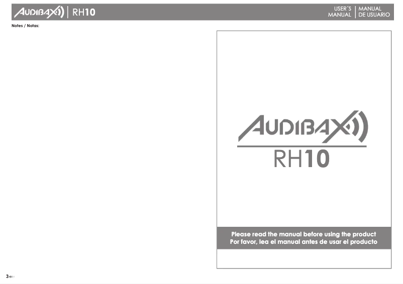 Image de la première page du manuel de l'appareil RH10