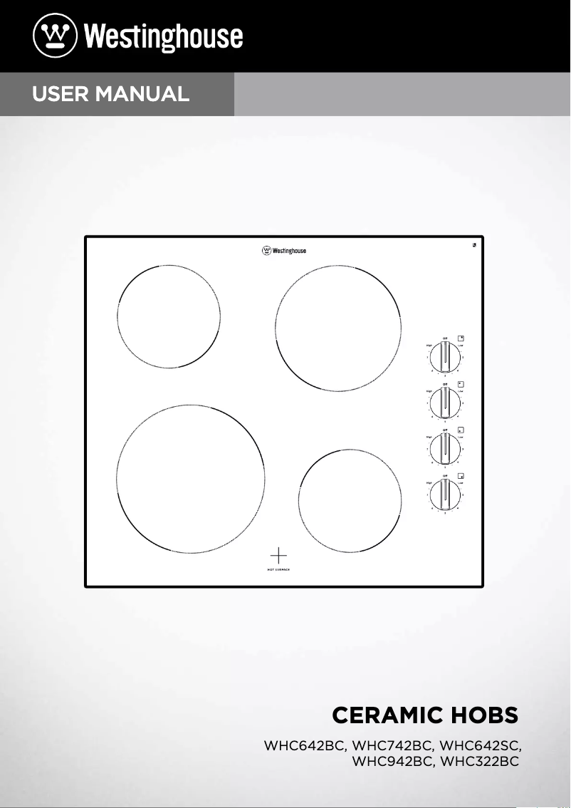 Page n°1 - Manuel utilisateur Westinghouse WHC642SC