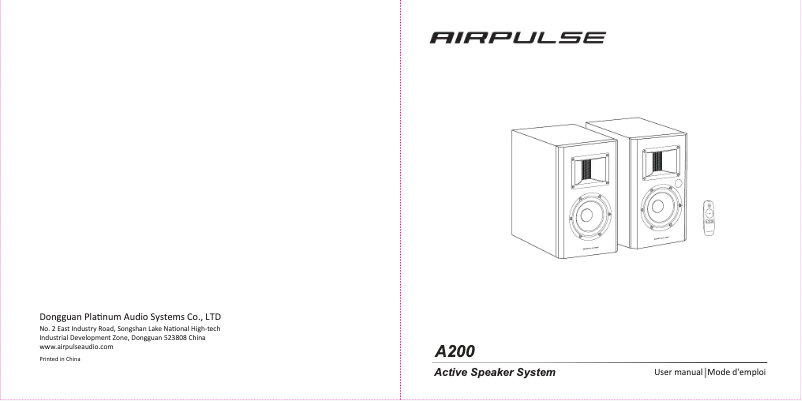 Image de la première page du manuel de l'appareil A200