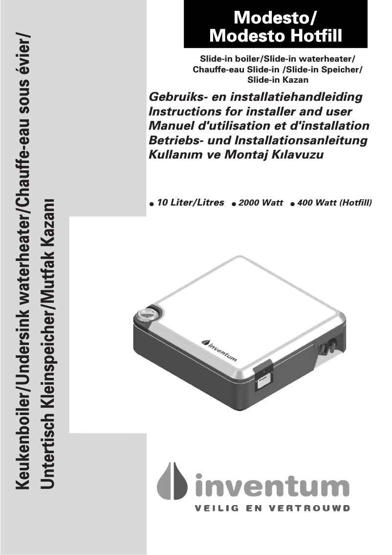 Page 1 de la notice Manuel utilisateur Inventum Modesto