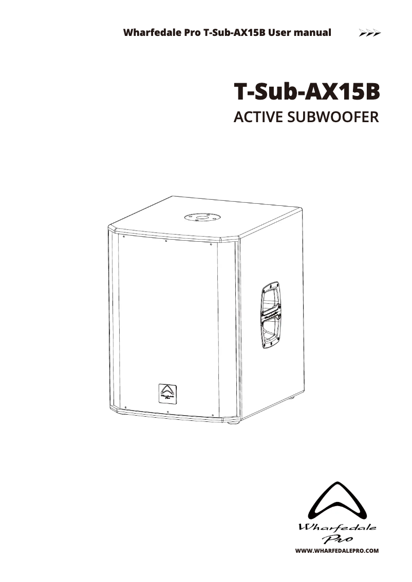 Page 1 de la notice Manuel utilisateur Wharfedale T-Sub-AX15B