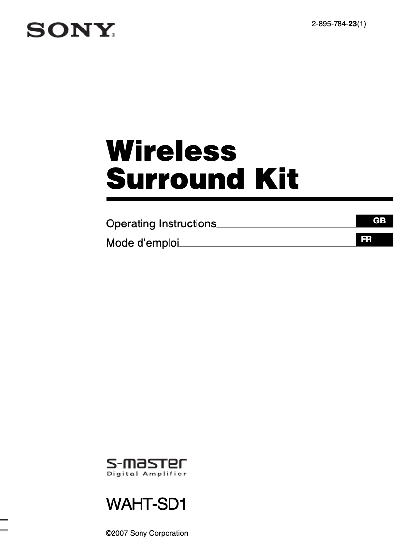 Página 1 del manual Manual de usuario Sony WAHT-SD1