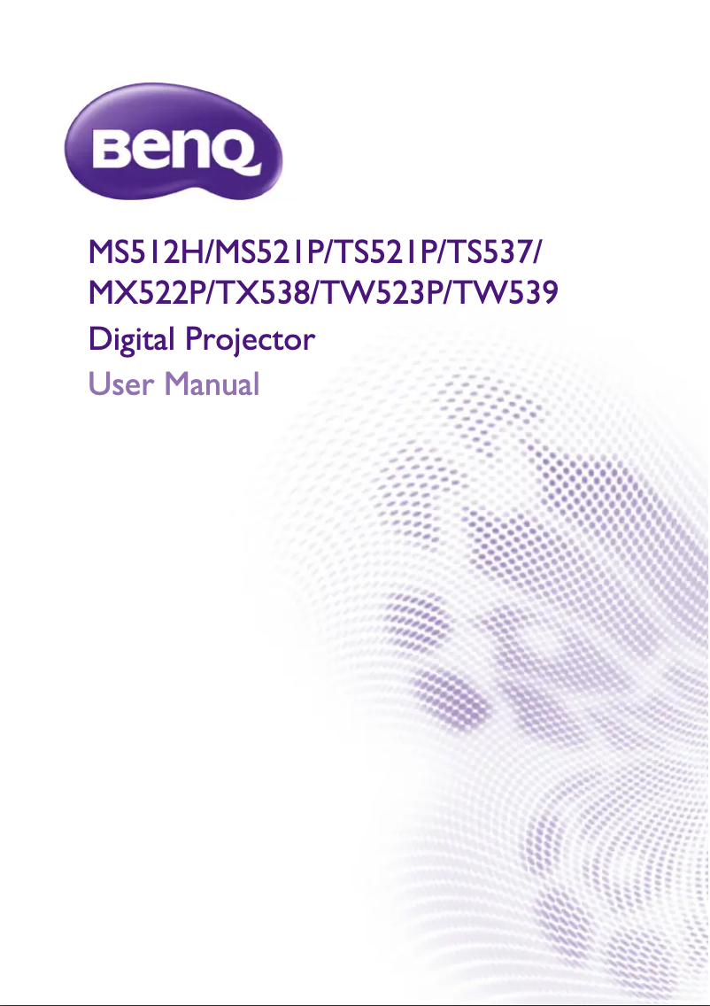 Page 1 of the manual User Manual BenQ TW523P