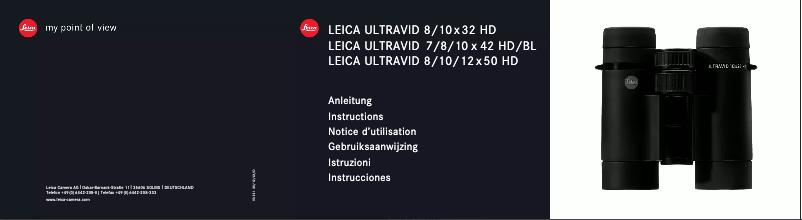 Page 1 de la notice Manuel utilisateur Leica Ultravid 8x42 HD-Plus