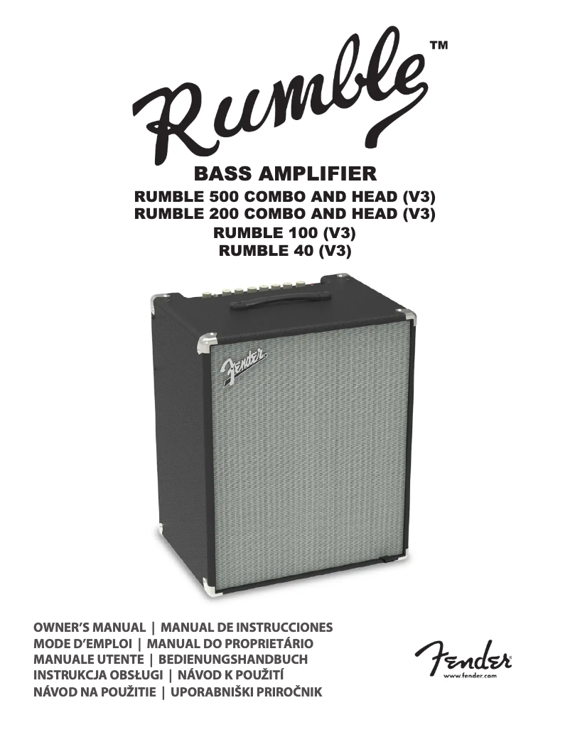 Page n°1 - Manuel utilisateur Fender Rumble 500 V3