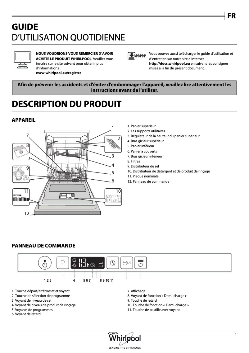 Página 1 del manual Manual de instrucciones Whirlpool WIC 3B19