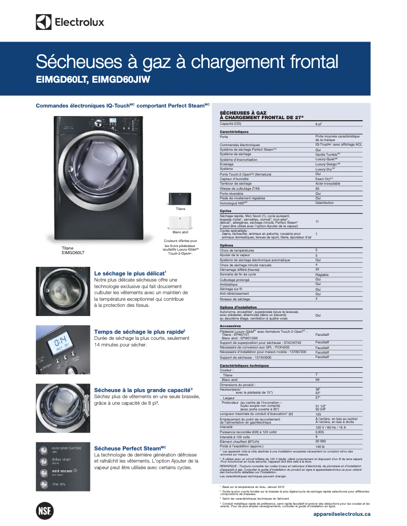 Image de la première page du manuel de l'appareil EIMGD60LT