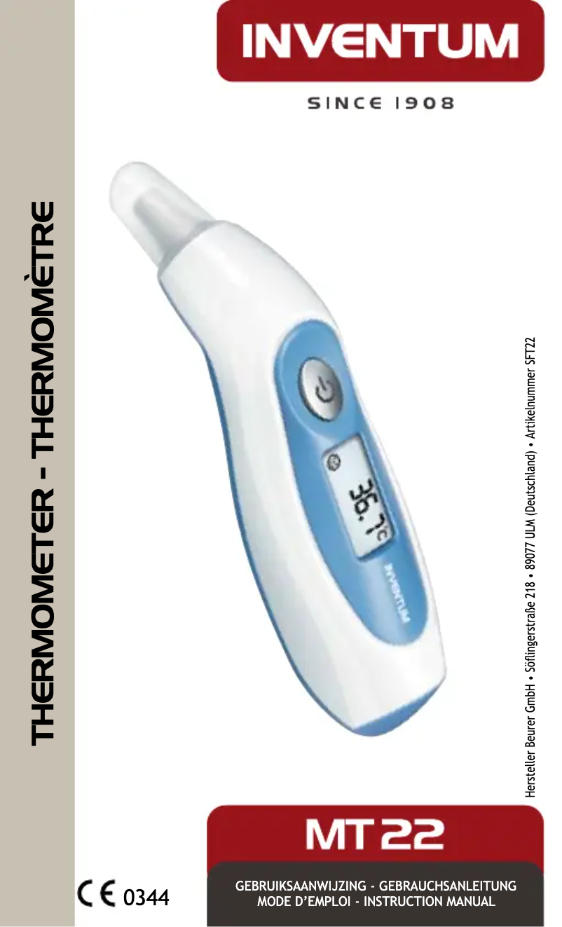 Page 1 de la notice Manuel utilisateur Inventum MT22