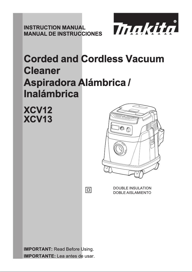 Image de la première page du manuel de l'appareil XCV13Z