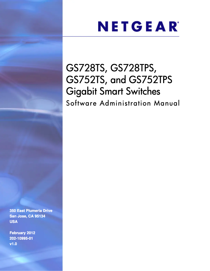 Image de la première page du manuel de l'appareil ProSafe GS728TXS