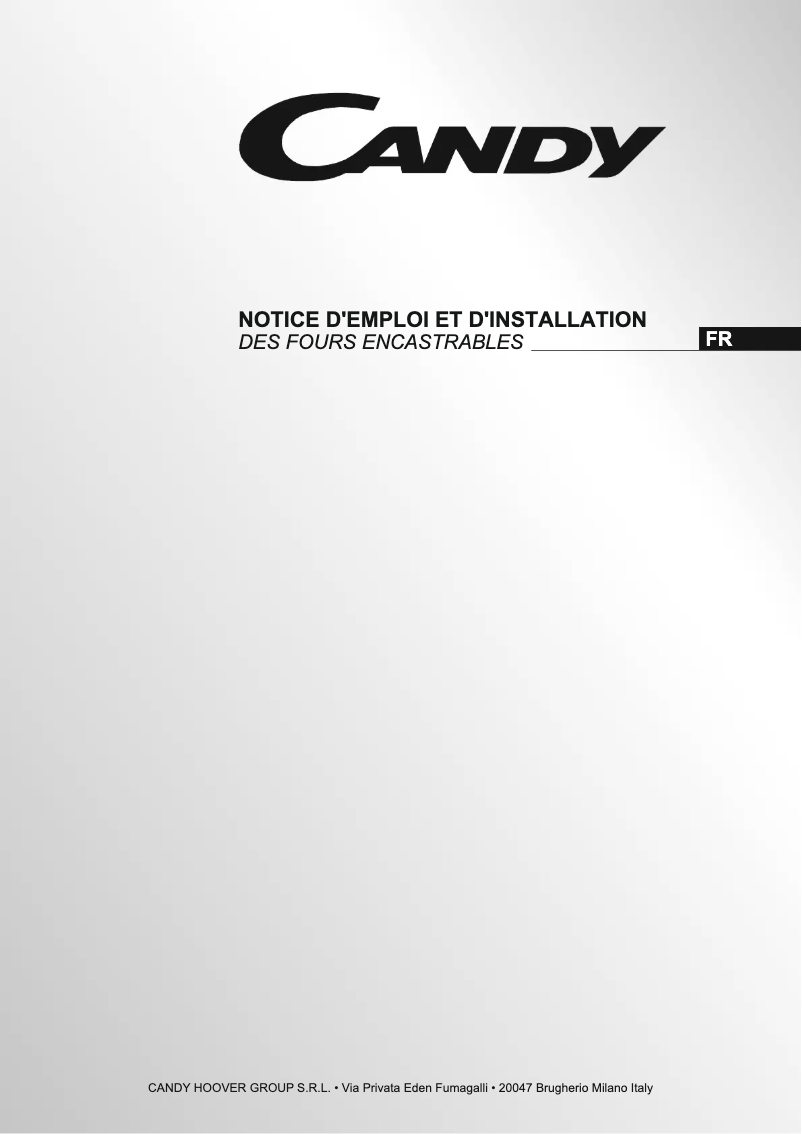 Page n°1 - Manuel utilisateur Candy FXP 896 X