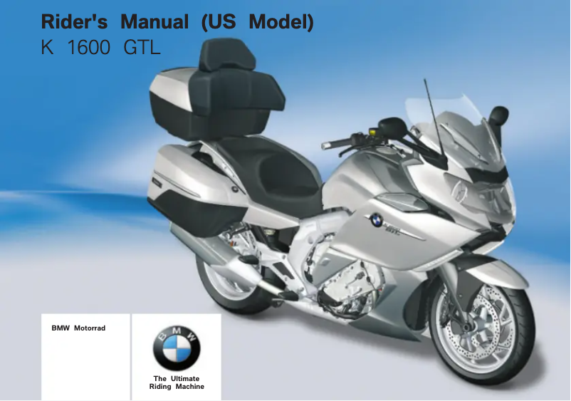 Page 1 de la notice Manuel utilisateur BMW K 1600 GTL (2012)