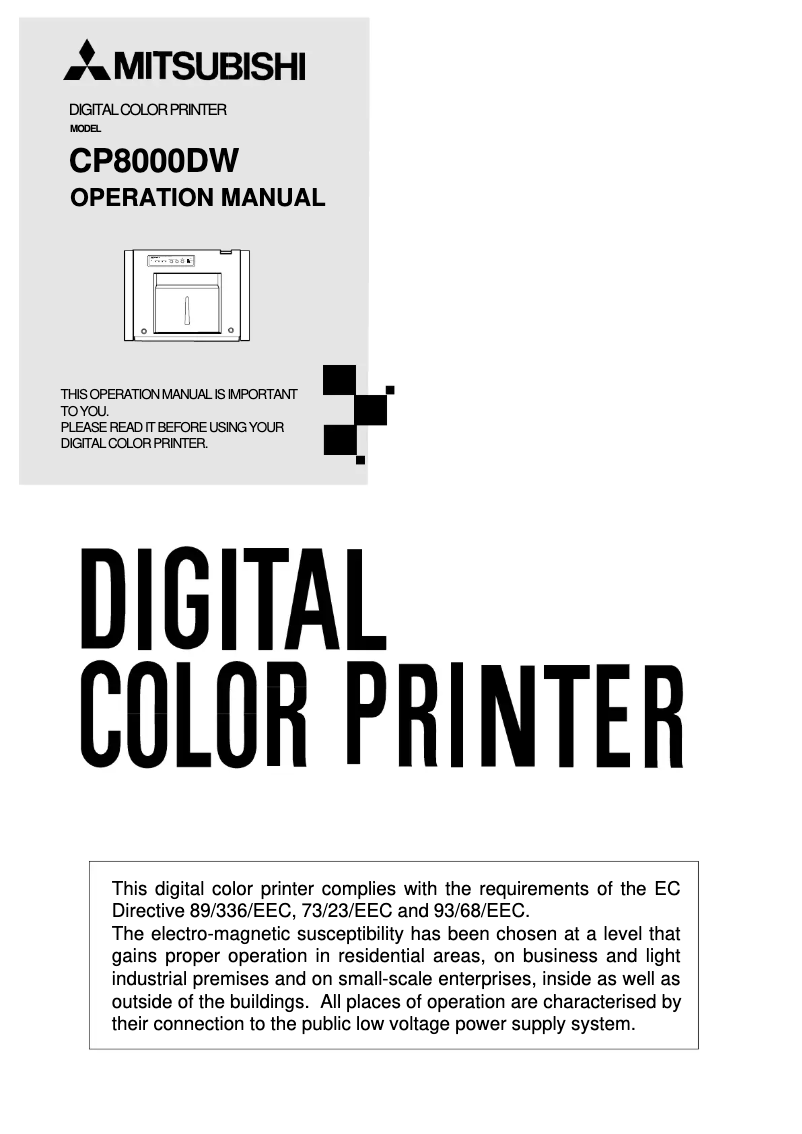 Image de la première page du manuel de l'appareil CP8000DW
