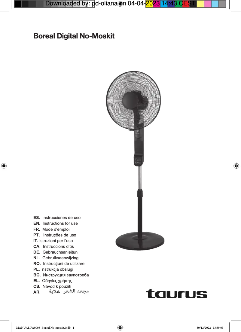 Image de la première page du manuel de l'appareil Boreal Digital No-Moskit