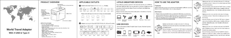 Image de la première page du manuel de l'appareil PD-4A1C