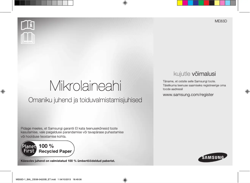 Página 1 del manual Manual de usuario Samsung ME83D-1