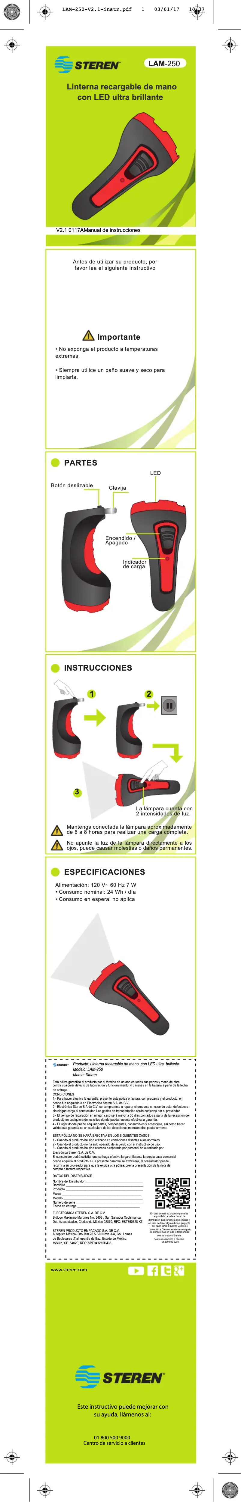 Image de la première page du manuel de l'appareil LAM-250