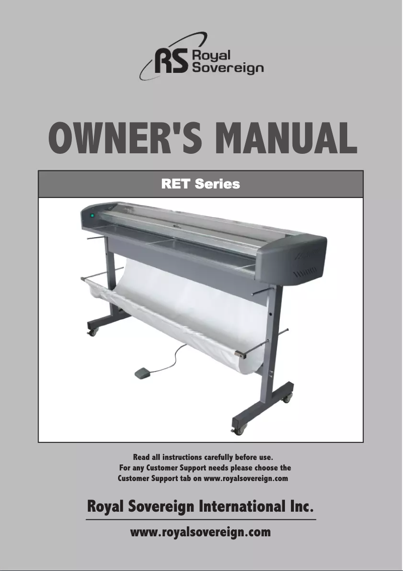 Page n°1 - Manuel utilisateur Royal Sovereign RET-2000