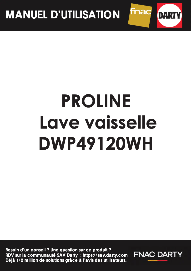 Page n°1 - Manuel utilisateur Proline DWP49120WH