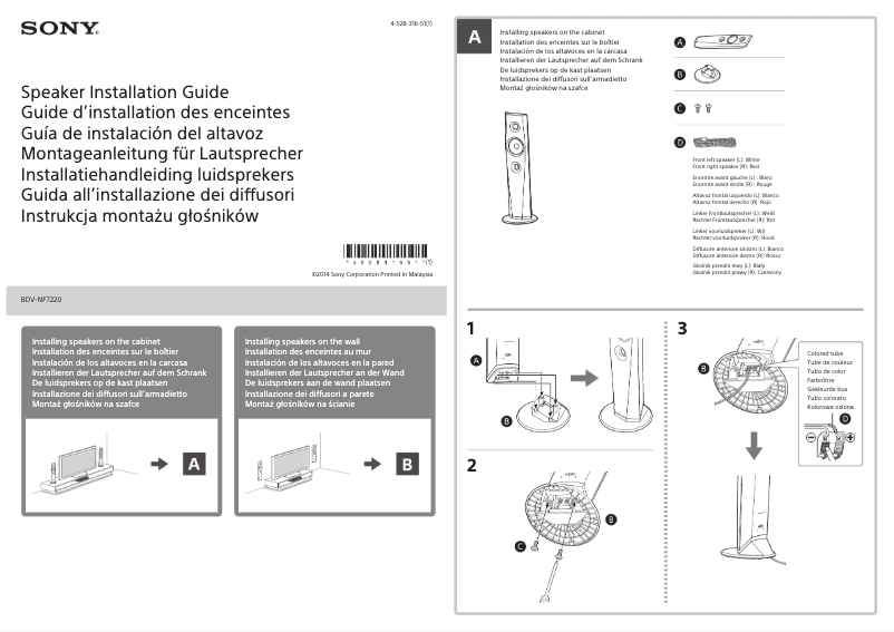 Página 1 del manual Guía de instalación Sony BDV-NF7220