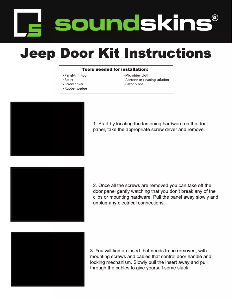 Page 1 de la notice Manuel utilisateur Soundskins SSK-GLDTR4DR