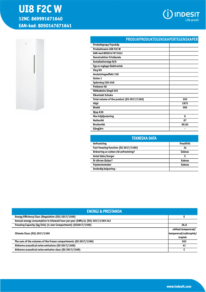 Image de la première page du manuel de l'appareil UI8 F2C W