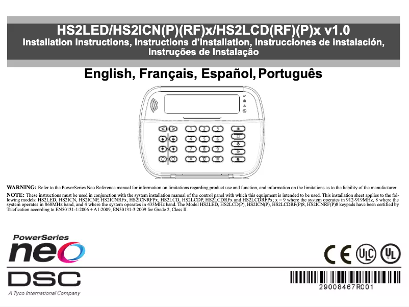 Image de la première page du manuel de l'appareil HS2ICN