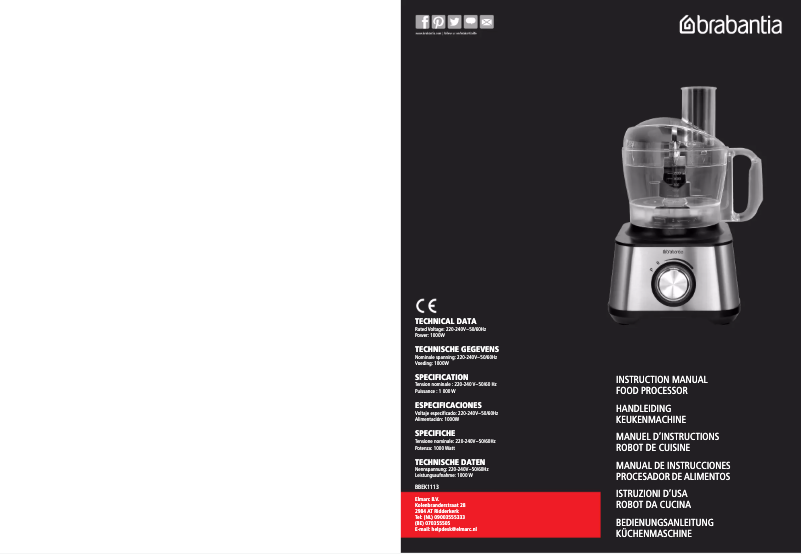 Página 1 del manual Manual de usuario Brabantia BBEK1113