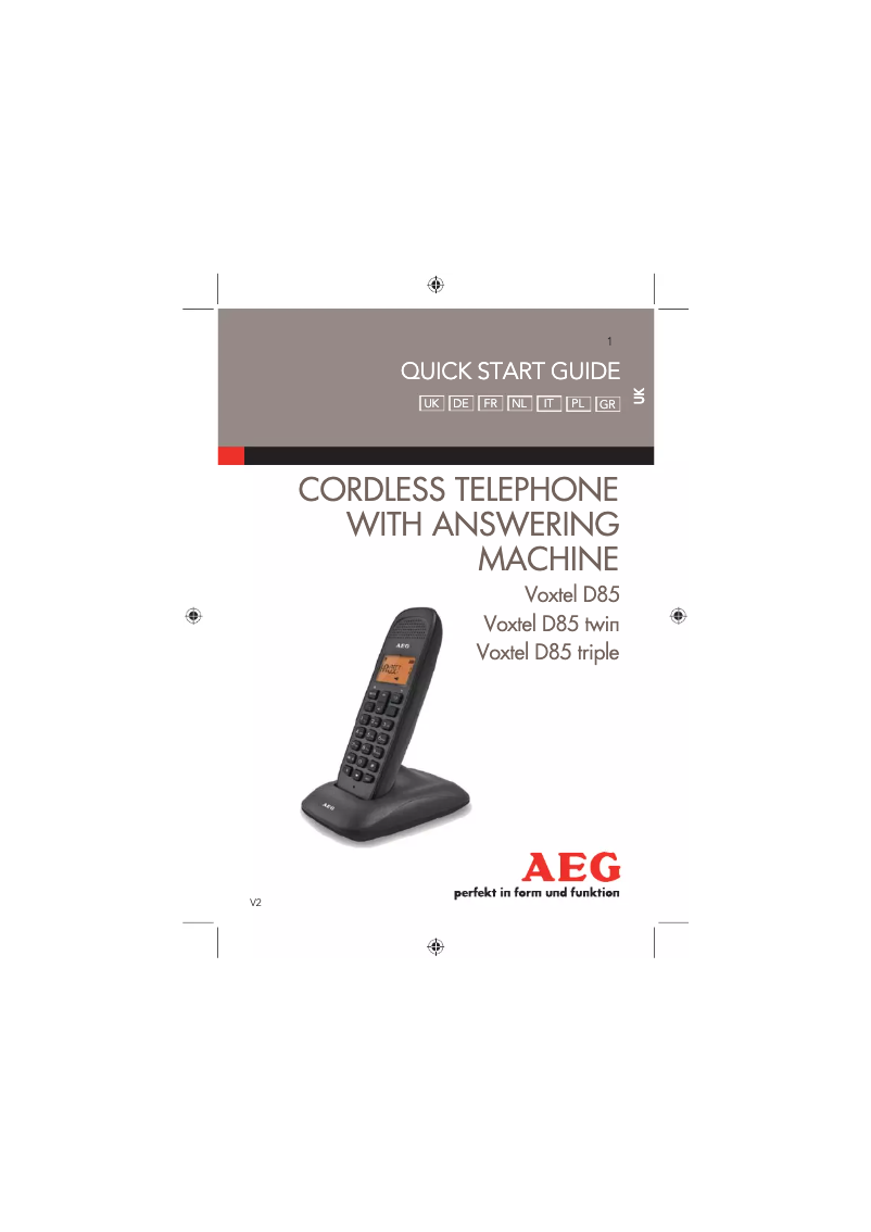 Imagen de la primera página del manual del dispositivo Voxtel D85 twin