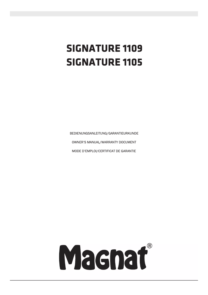 Page 1 de la notice Mode d'emploi Magnat Signature 1105