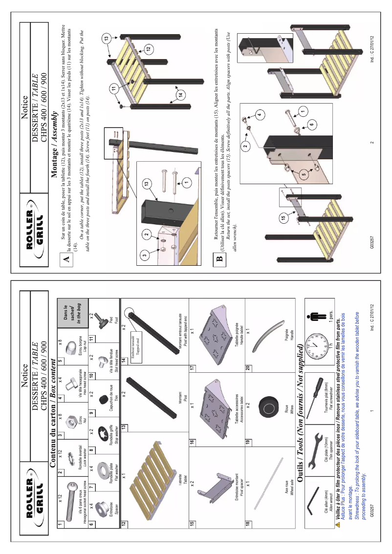 Image de la première page du manuel de l'appareil CHPS 600