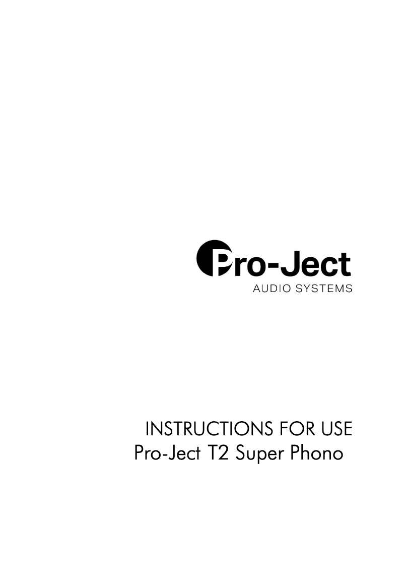 Page 1 de la notice Manuel utilisateur Pro-Ject T2 Super Phono
