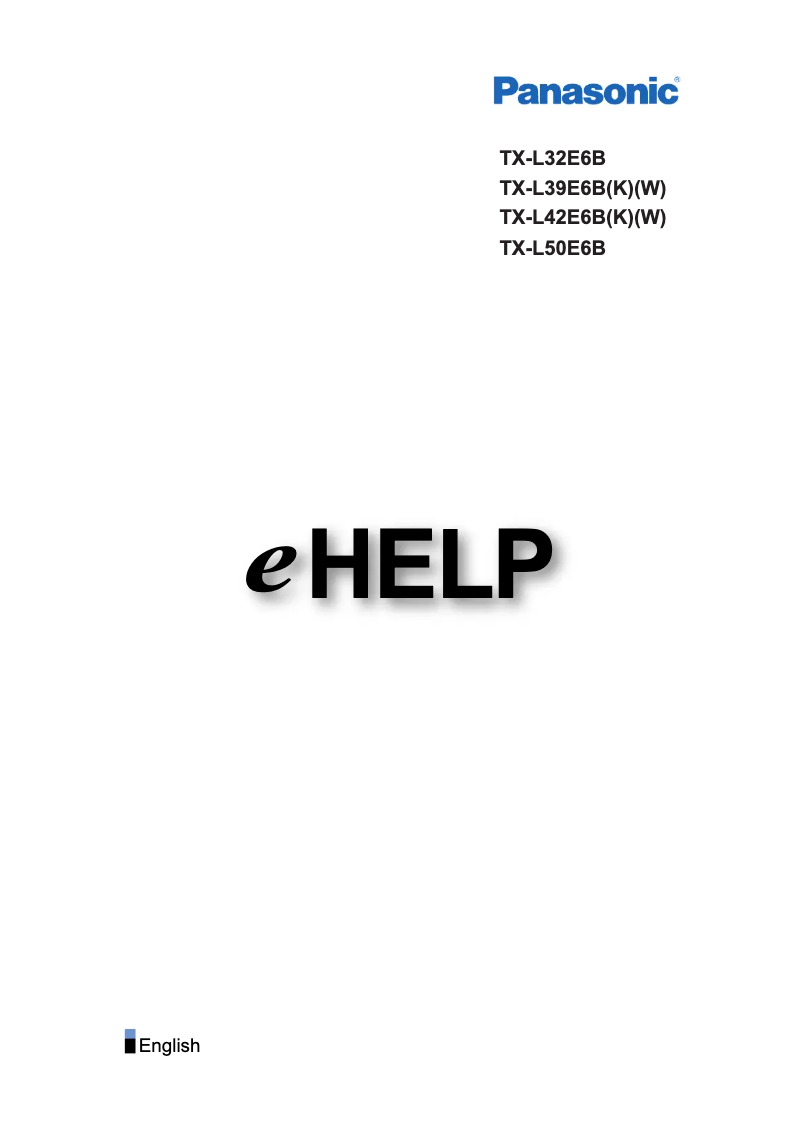 Page 1 de la notice Manuel utilisateur Panasonic Viera TX-L39E6E