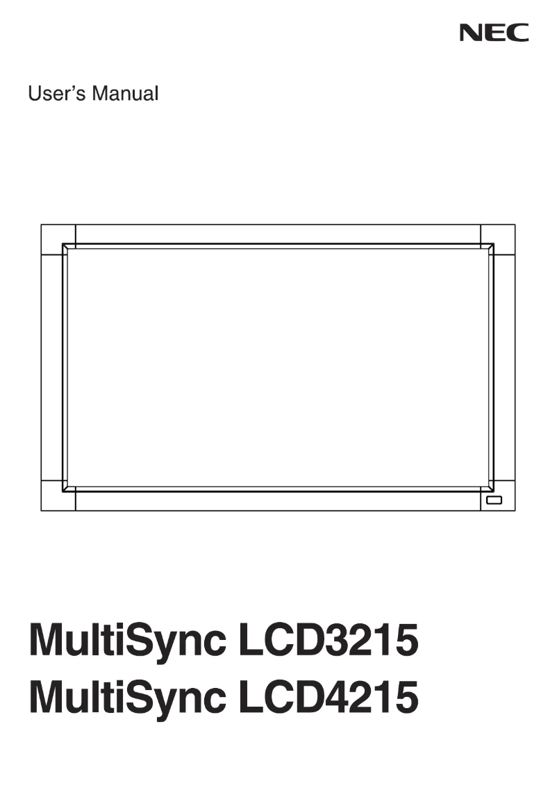 Page n°1 - Manuel utilisateur NEC MultiSync LCD3215