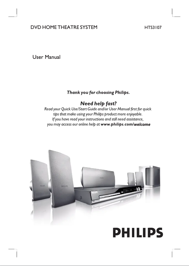 First page image of the manual for HTS3107