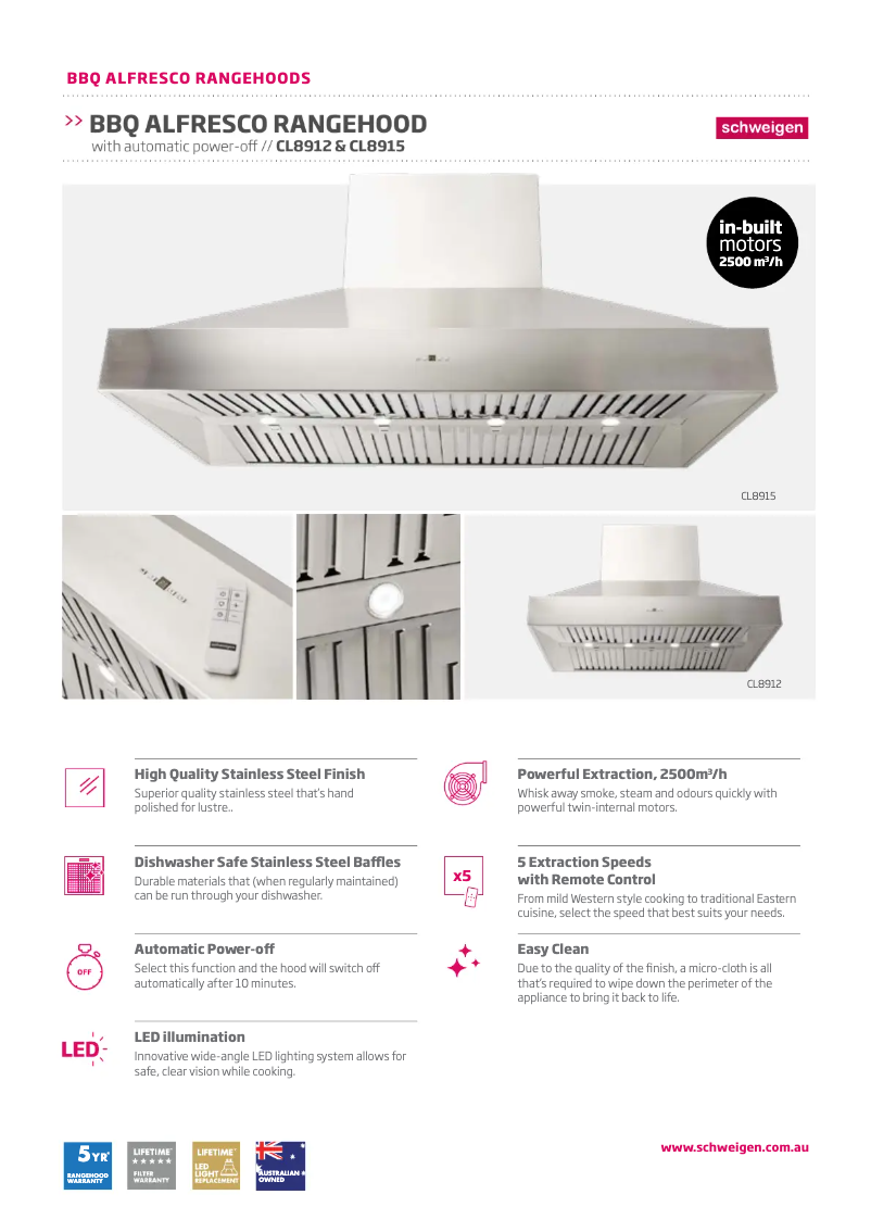 Page n°1 - Fiche technique Schweigen CL8912