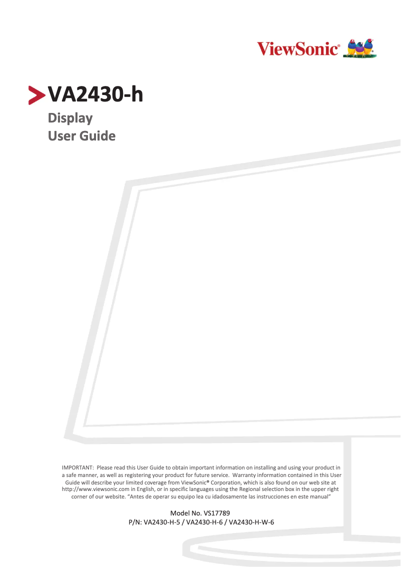 Imagen de la primera página del manual del dispositivo VA2430-H-W-6