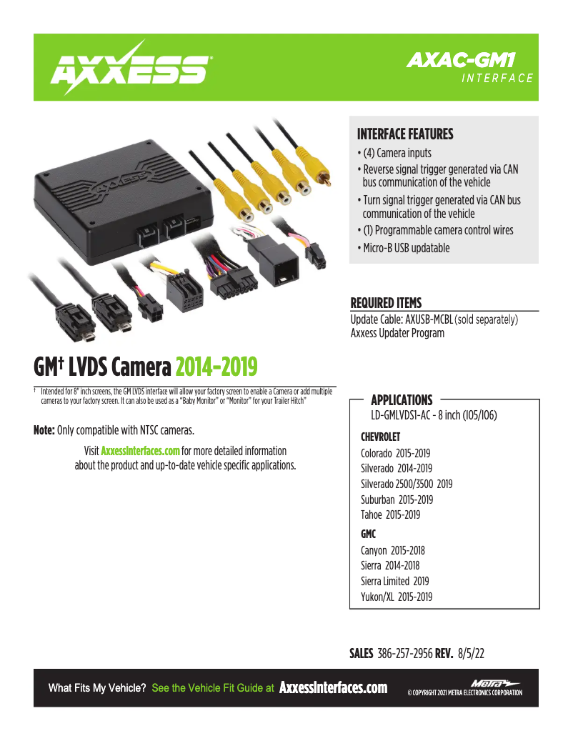 Page 1 de la notice Fiche technique AXESS AXAC-GM1