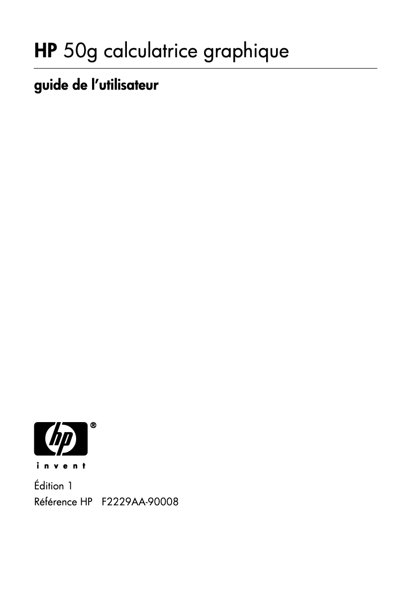 Image de la première page du manuel de l'appareil 50g