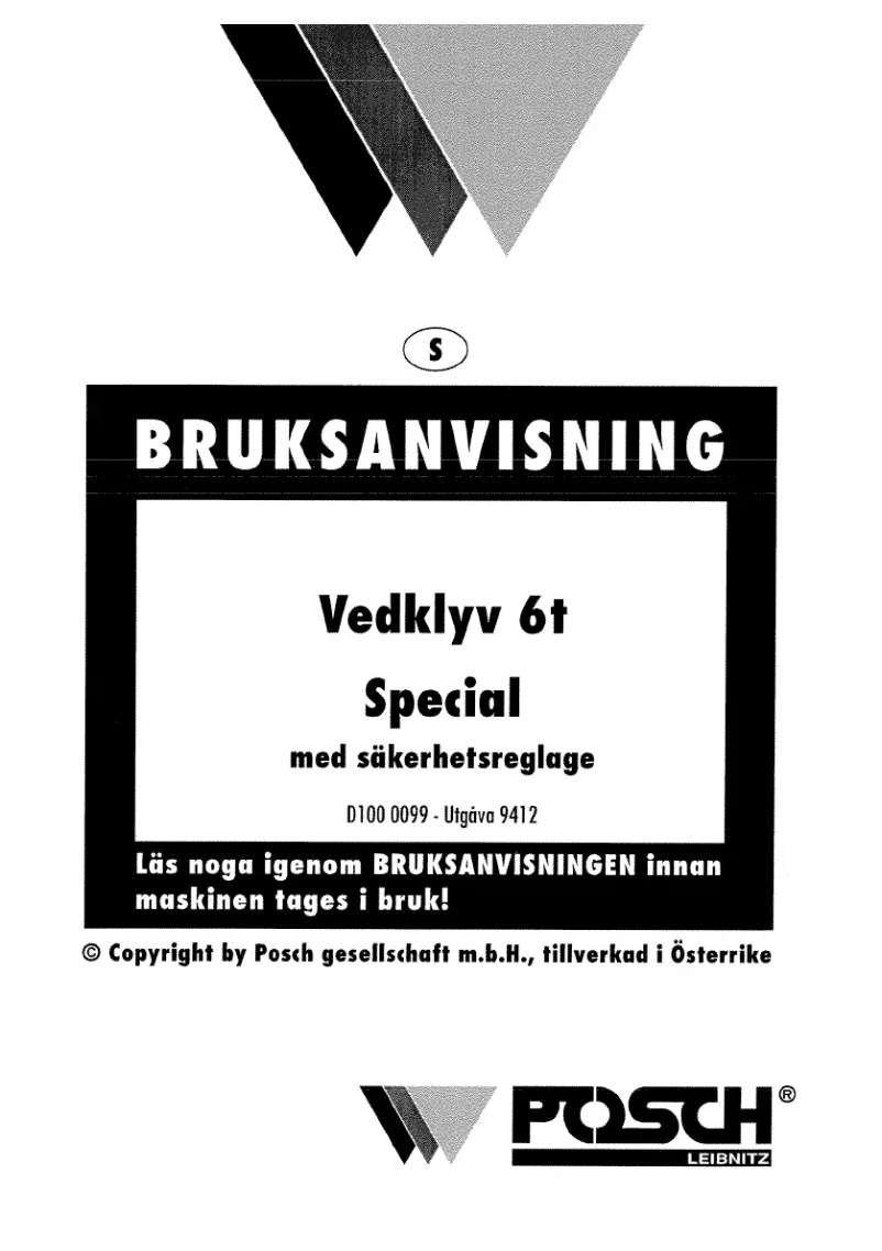 Page n°1 - Manuel utilisateur Posch 6t Special